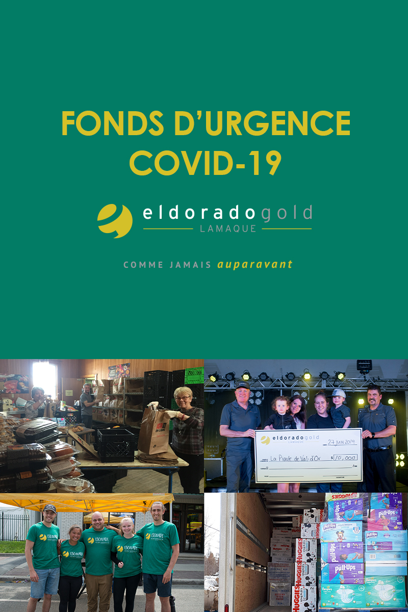 Annonce fonds d'urgence COVID-19 Eldorado